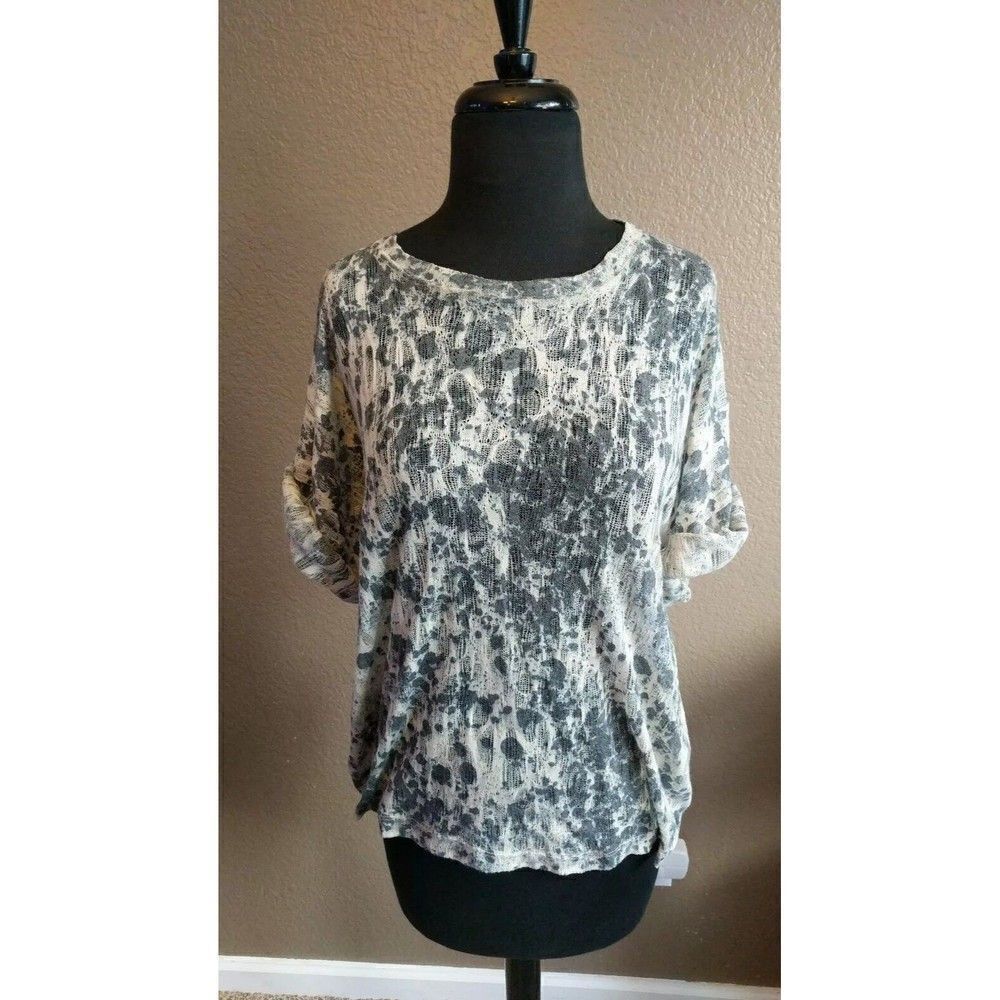TopShop Sheer Shirt Size Small Black and White Splattered